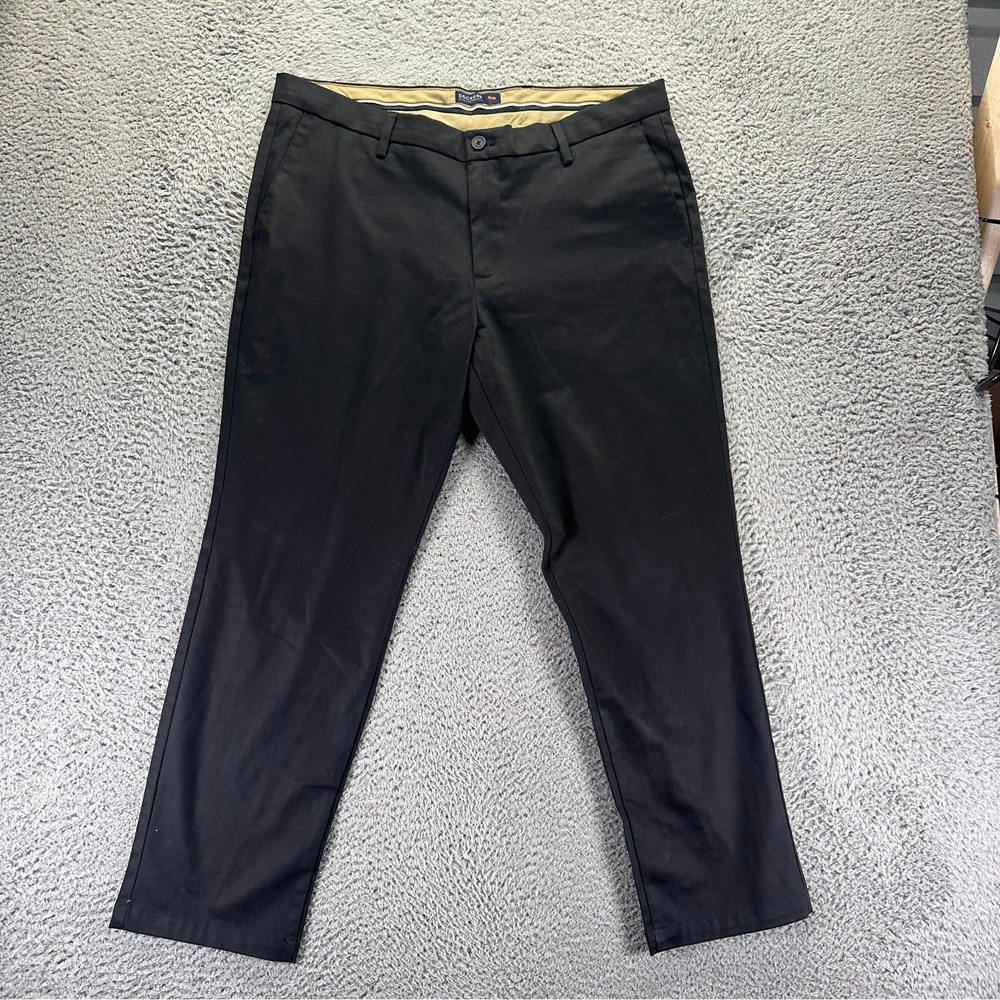 Dockers Pant Mens 38x29 Black Cotton Khakis Straight Slim Travel Utility Stretch